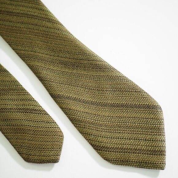 Joseph Abboud Knit Brown Striped Skinny Silk Tie - Picture 1 of 7